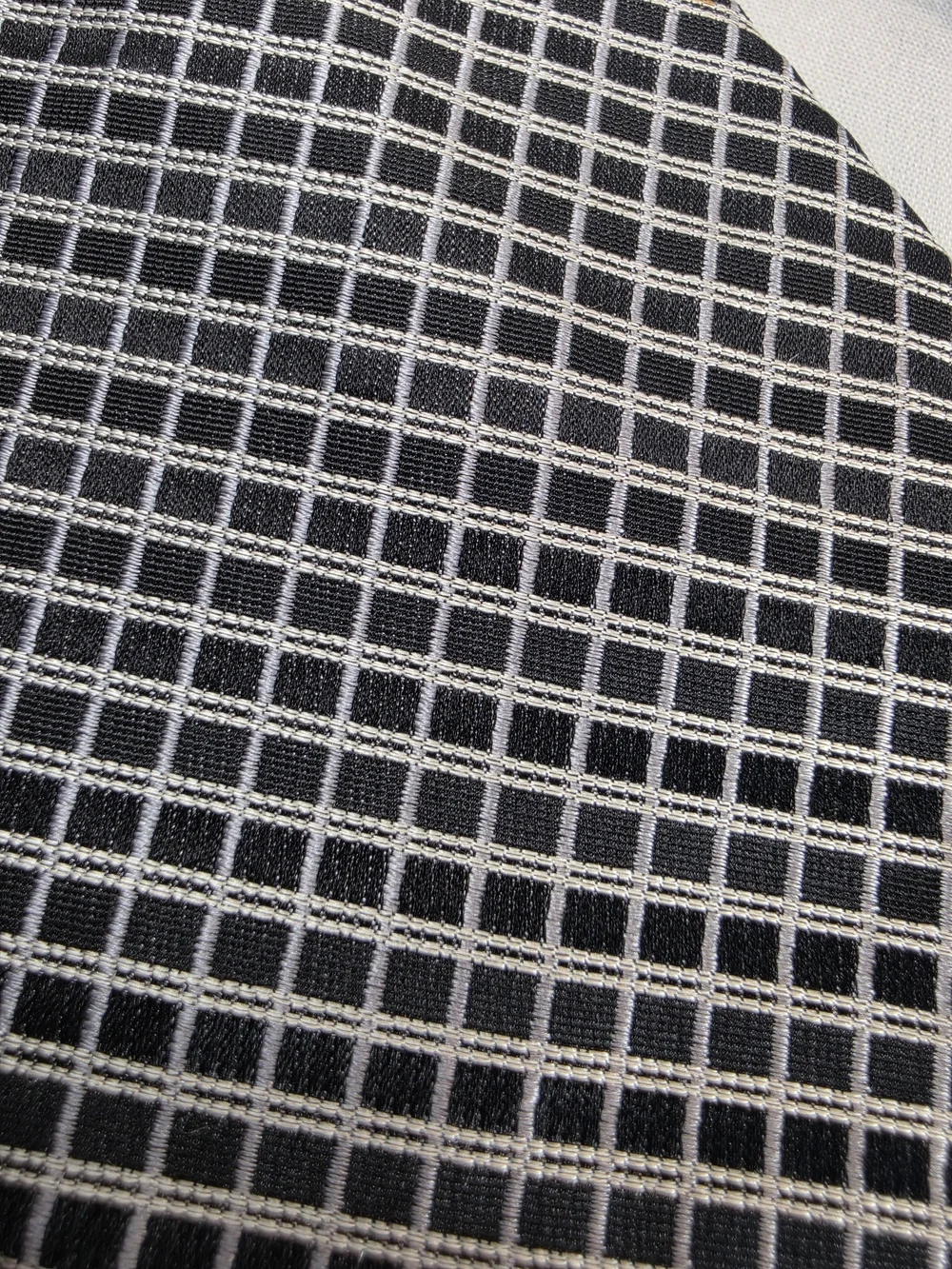 Jones New York Black Tie with Silver Windowpane Pattern